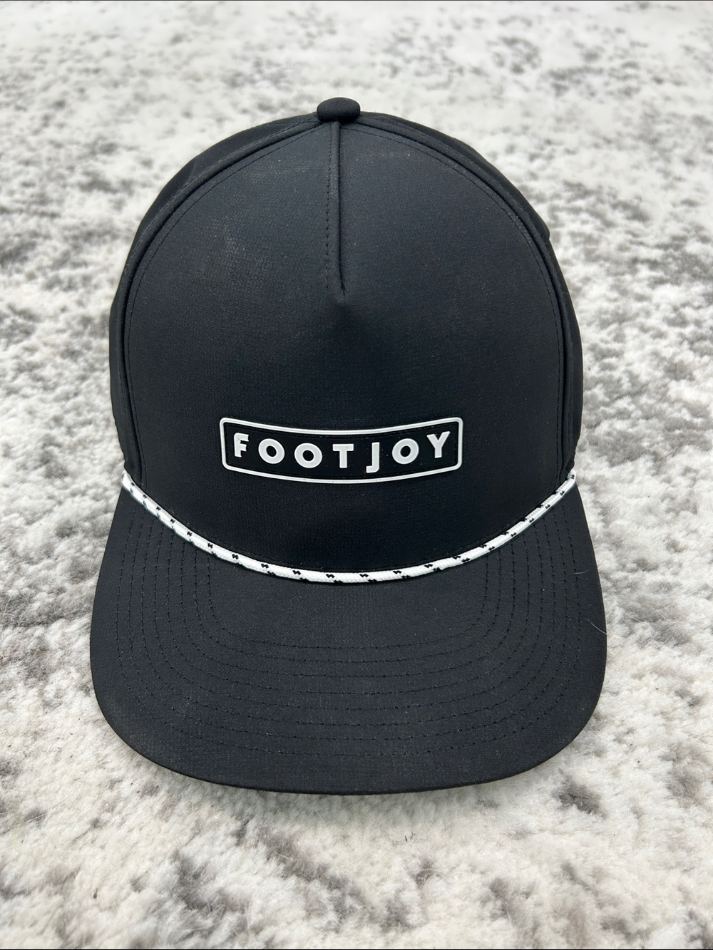 FootJoy Black Cap with White Logo and Trim